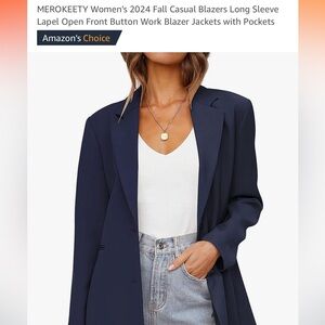 NWT Merokeety women’s navy blazer- Large
